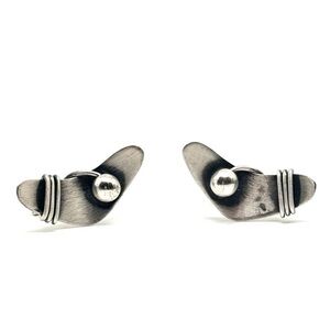 Rare Sterling Silver Modernist Cufflinks Otto Robert Bade Midcentury Vintage